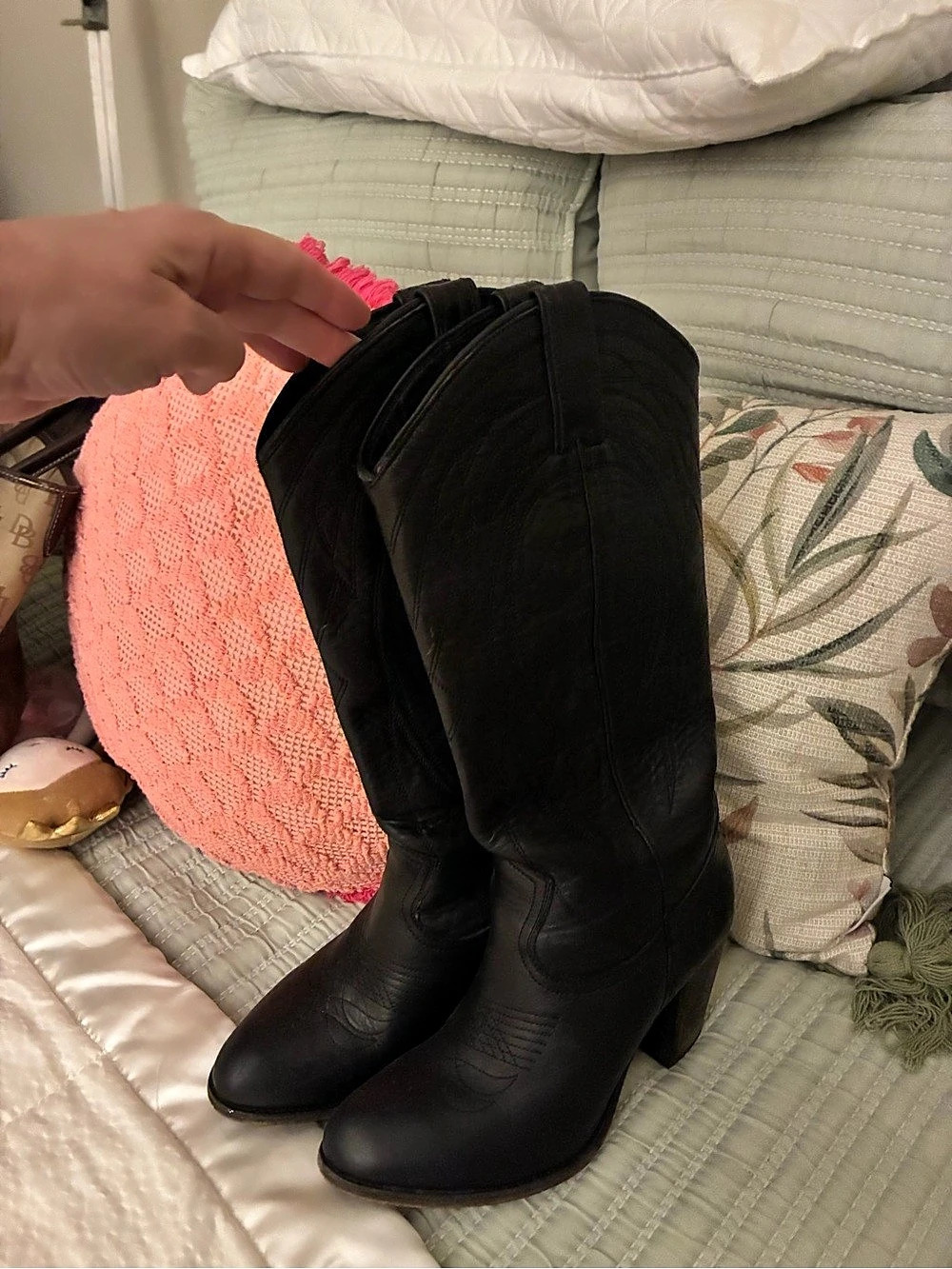Frye Black Heeled Boots US 8.5